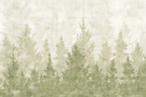 GIN2202SI - Verde | Carta da parati alberi 
